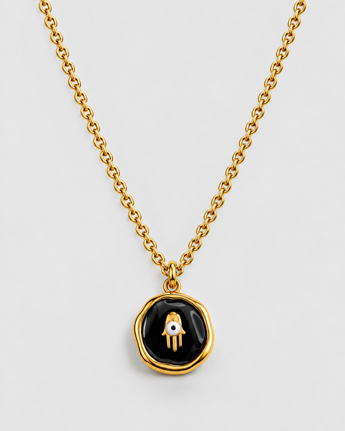 Colar medalha mão hamsa