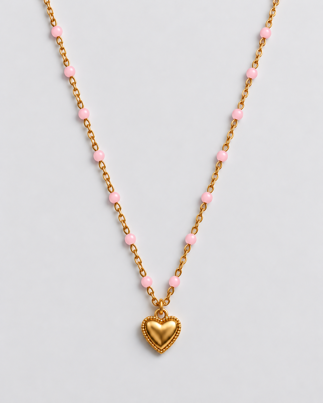 1. Colar Coração Rosa