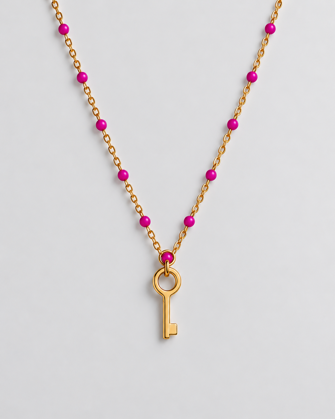 Colar Chave Rosa